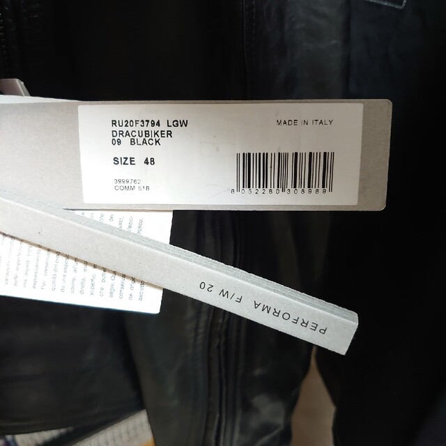 Rick Owens(リックオウエンス)のツッカン様　新品 rick owens レザージャケット  リックオウエンス メンズのジャケット/アウター(ライダースジャケット)の商品写真