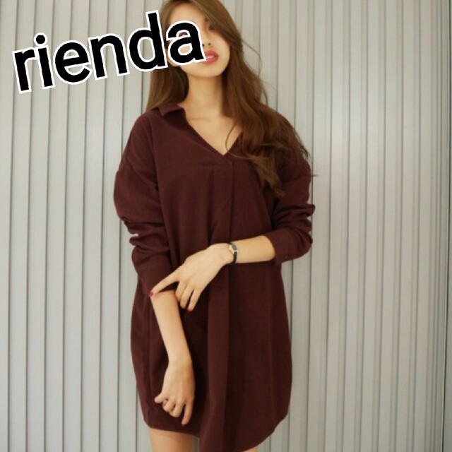 rienda - 【追跡有り】rienda バックリボンコーデュロイシャツ