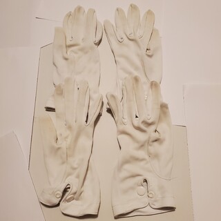 白手袋【Ꮮサイズ】マチ付き２組　使用済(手袋)