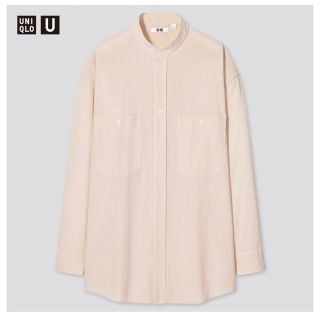 ユニクロ(UNIQLO)のUNIQLO U ワイドフィットスタンドカラーストライプシャツ(シャツ)