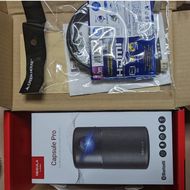 anker nebula capsule pro HDMIケーブル 保証書同梱