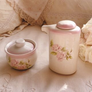 アフタヌーンティー(AfternoonTea)のお値下げ♡イマン♡ダイアナローズ小鉢ポットと調味料入れ2点セットマニー(食器)