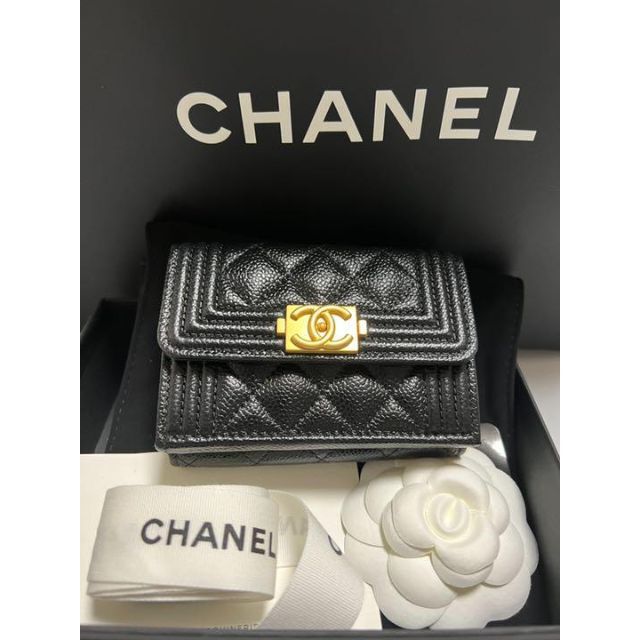 デポー CHANEL シャネル ボーイシャネル 三つ折りフラップスモール