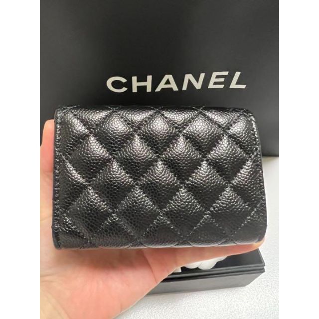 CHANEL 三つ折り財布 ボーイシャネル スモール フラップ ウォレット 黒