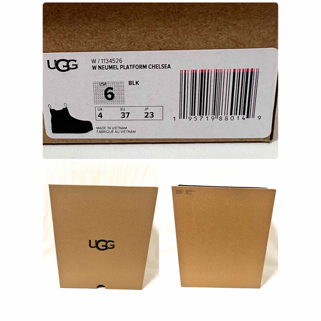 UGG(アグ)の23 ugg ニューメルプラットフォーム ブーツ チェルシー 黒 ブラック レディースの靴/シューズ(ブーツ)の商品写真