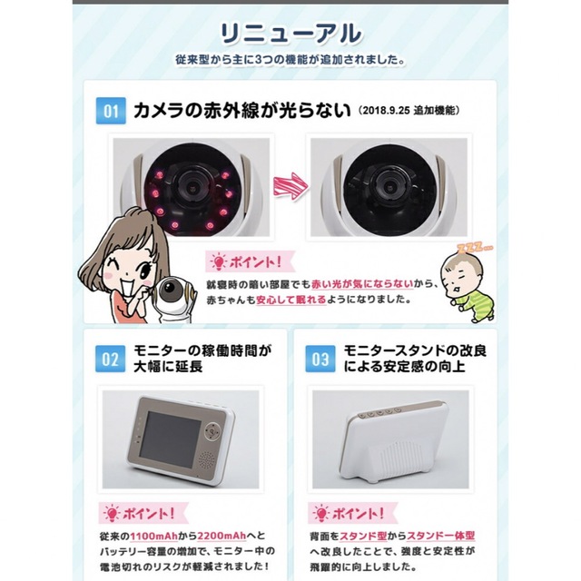 美品】ワイヤレスベビーモニター ベビーカメラ BM-LTL2の通販 by