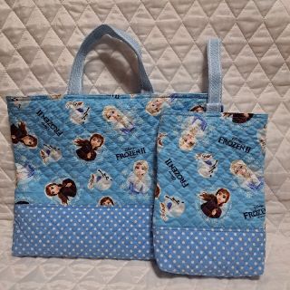 アナ雪レッスンバッグ上履き入れ小物入れハンドメイド(バッグ/レッスンバッグ)