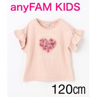 エニィファム(anyFAM)のanyFAM KIDS モシャモシャモチーフTシャツ　ハート　120㎝(Tシャツ/カットソー)