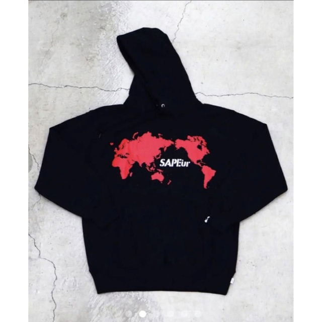 SAPEur WORLD MAP HOODIE XL 新品未使用ブラック