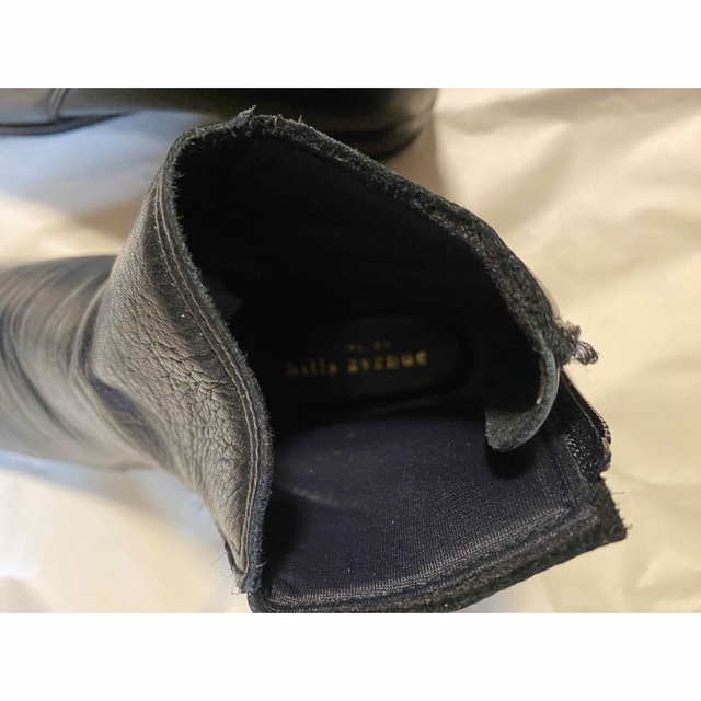 ヒルズアヴェニュー　ブラックレザーショートブーツ(未使用) レディースの靴/シューズ(ブーツ)の商品写真