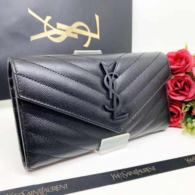 極美品】イヴサンローラン YSL フラップ(イブサンローラン・長財布