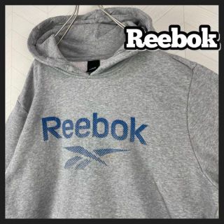 リーボック(Reebok)のUSA古着 リーボック パーカー デカロゴ スウェット フーディ グレー 裏起毛(パーカー)