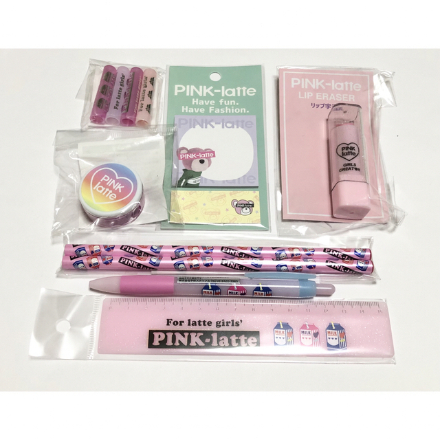 PINK-latte(ピンクラテ)のピンクラテ　文房具　9点セット　未使用 ハンドメイドの文具/ステーショナリー(その他)の商品写真