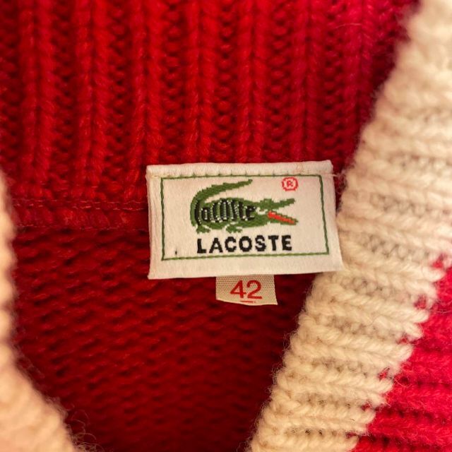 80s 90s LACOSTE ラコステ 文字ワニ ジップ ニット ジャケット 6