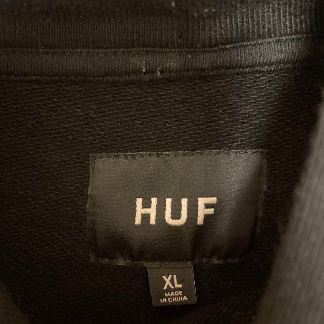 HUF(ハフ)のHUF ハフ　メンズパーカー　大きいサイズ　L L 腕ロゴ　ブラック メンズのトップス(パーカー)の商品写真