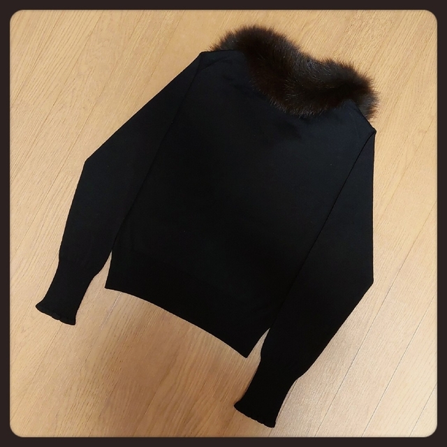 BURBERRY LONDONバーバリー/取外し可能フォックスファーカーディガン