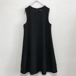 美品】theory USA製 ストレッチウール Aラインフレアワンピース0黒-