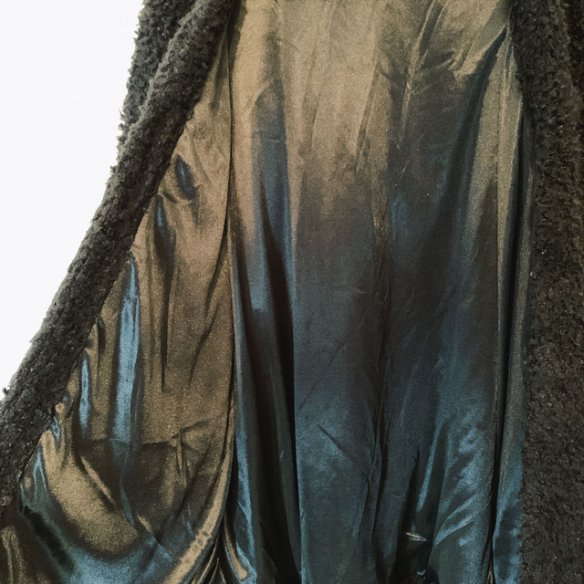 【４Ｌ】もこもこジャケット　プードルファー　ブラック レディースのジャケット/アウター(ノーカラージャケット)の商品写真