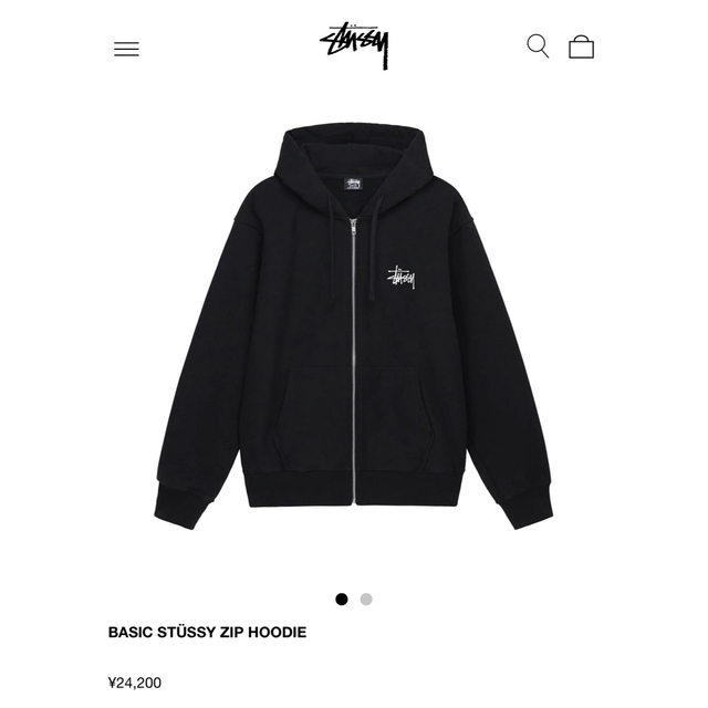 STUSSY - stussy Basic Stussy Zip Hoodie Blackの通販 by ゆん's shop ...