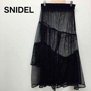 スナイデル(SNIDEL)のSNIDEL 総レースロングスカート　ブラック　サイズは説明欄を(ロングスカート)
