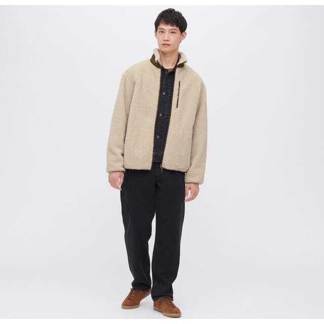 UNIQLO 防風 ボア フリース フルジップ ジャケット XL ボウフウ