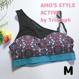 アモスタイル(AMO'S STYLE)のアモアクティブ バイ トリンプ スポーツブラ モザイクプリント M(ブラ)