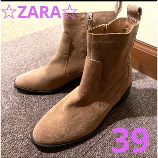 ザラ(ZARA)の☆ZARA☆ スエードブーツ  キャメルカラー(ブーツ)