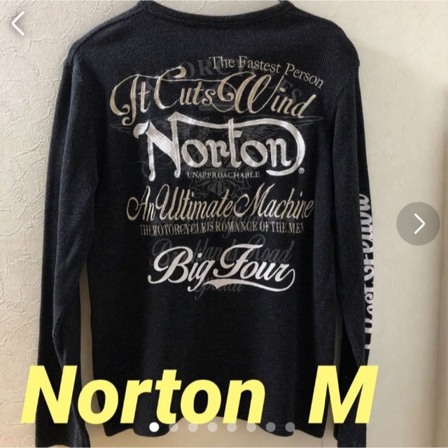 Norton(ノートン)の美品　Norton刺繍長袖カットソー　M メンズのトップス(Tシャツ/カットソー(七分/長袖))の商品写真