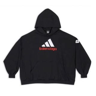 バレンシアガ(Balenciaga)の希少 BALENCIAGA adidas 刺繍ロゴ フーディー(パーカー)