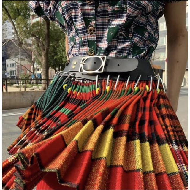Chopova lowena MIDI SKIRT TARTAN スカート 半額セール レディース