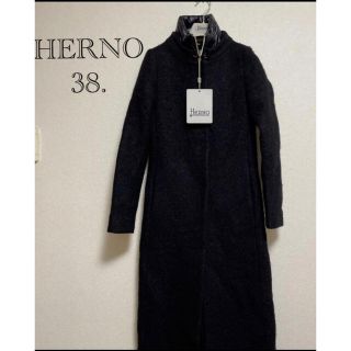 ヘルノ(HERNO)のヘルノ　ロングコート・ダウン　黒　38 S (ロングコート)