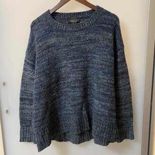 ザラ(ZARA)のzara knit ザラ ニット セーター Lサイズ ブルー グレー ミックス糸(ニット/セーター)