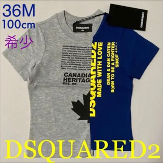 ディースクエアード(DSQUARED2)の洗練されたデザインDSQUARED2　BABY　Tシャツ　グレー/ネイビー36M(Tシャツ/カットソー)