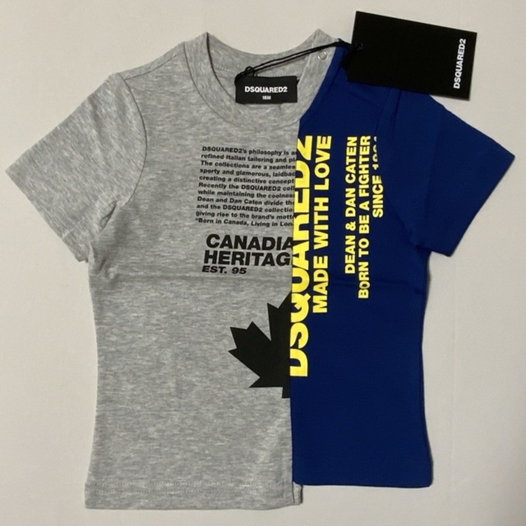 洗練されたデザインDSQUARED2　BABY　Tシャツ　グレー/ネイビー24M