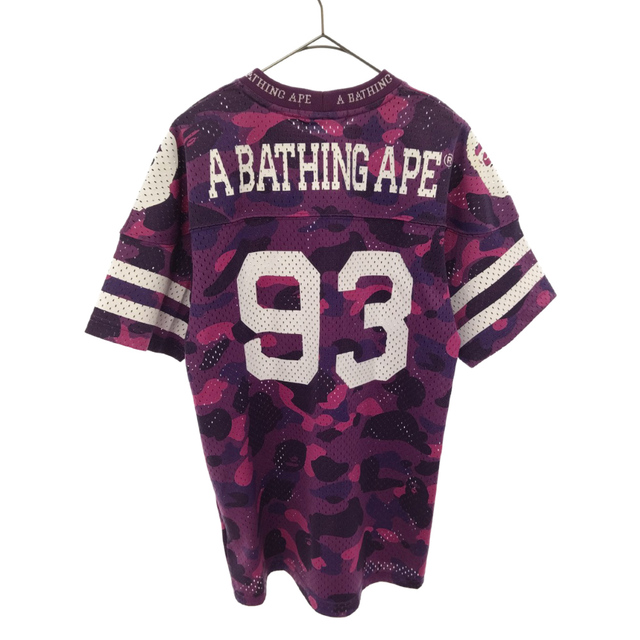 A BATHING APE(アベイシングエイプ)のA BATHING APE アベイシングエイプ カラーカモ メッシュ ナンバリングフットボール Tシャツ パープル メンズのトップス(Tシャツ/カットソー(半袖/袖なし))の商品写真