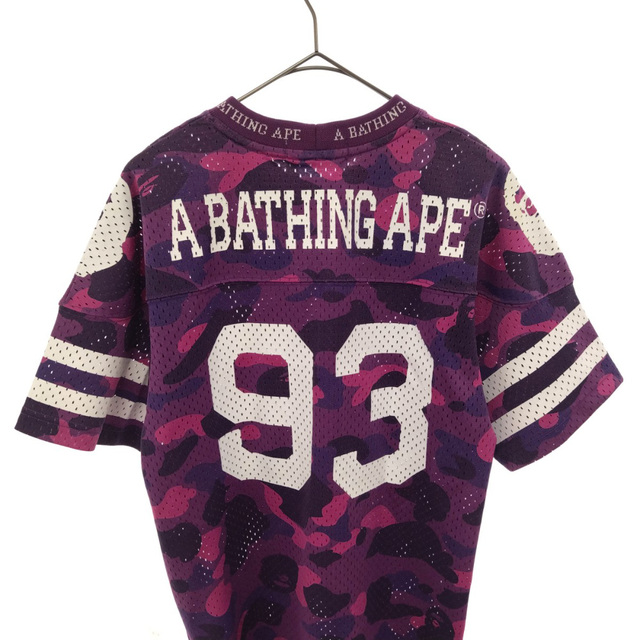 A BATHING APE(アベイシングエイプ)のA BATHING APE アベイシングエイプ カラーカモ メッシュ ナンバリングフットボール Tシャツ パープル メンズのトップス(Tシャツ/カットソー(半袖/袖なし))の商品写真