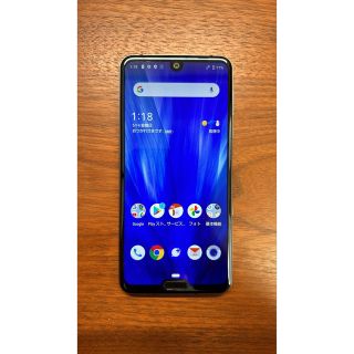 アクオス(AQUOS)の【美品】AQUOS R3 プレミアムブラック au(スマートフォン本体)