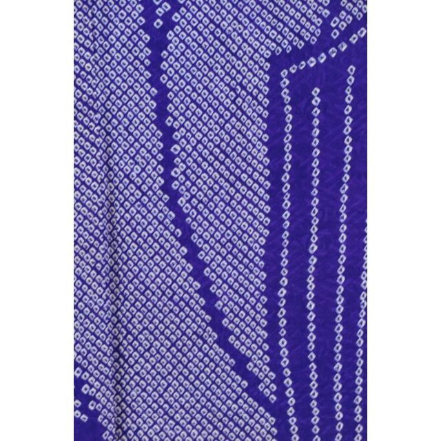 Ｓお仕立て上がり正絹振袖　青紫色地に幾何学模様　総絞り レディースの水着/浴衣(振袖)の商品写真
