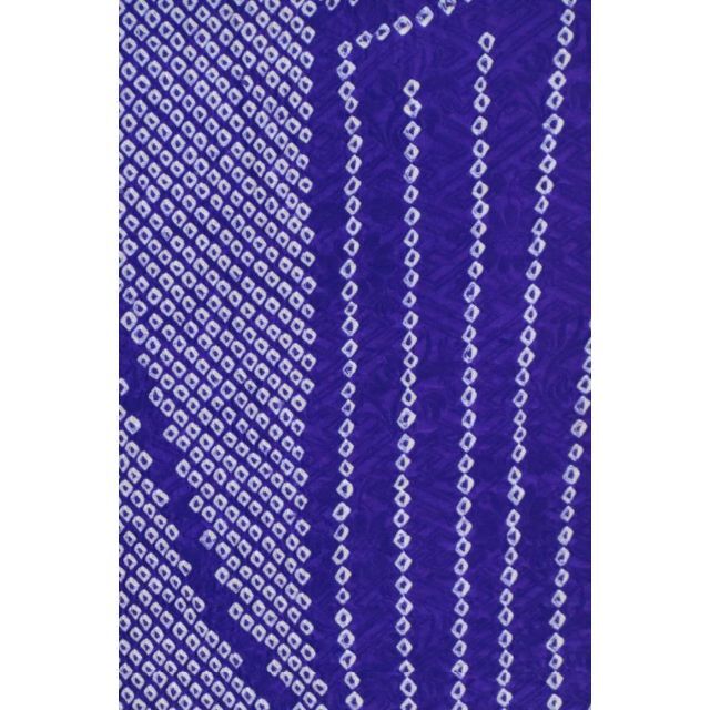 Ｓお仕立て上がり正絹振袖　青紫色地に幾何学模様　総絞り レディースの水着/浴衣(振袖)の商品写真