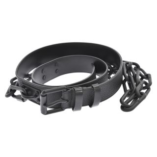 ルイヴィトン(LOUIS VUITTON)のLOUIS VUITTON ルイヴィトン Signature Chain Belt MP058　サンチュールシグネチャーチェーンベルト レザーベルト モノグラム ブラック(ベルト)