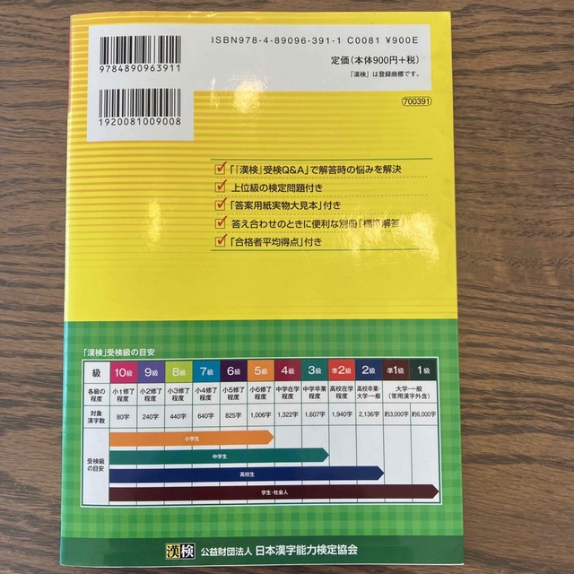 専用　漢検　6級　過去問題集 エンタメ/ホビーの本(資格/検定)の商品写真