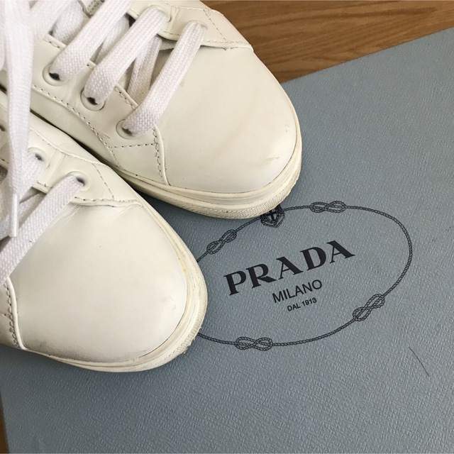 PRADA(プラダ)の美品　PRADA プラダ　レザー　スニーカー　ピンク　37 23.5㎝ レディースの靴/シューズ(スニーカー)の商品写真