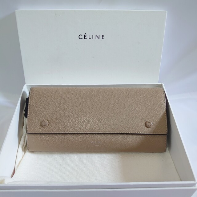 美品 CELINE ラージフラップ 長財布