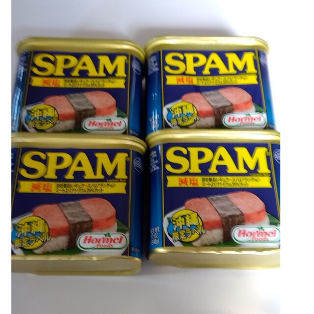 SPAMポーク４缶 食品/飲料/酒の加工食品(缶詰/瓶詰)の商品写真