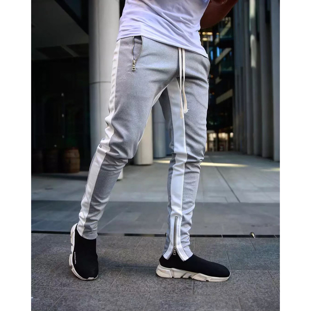 ジョガーパンツ　ライン　スキニー　スウェット　メンズ　レディース　M  グレー メンズのパンツ(その他)の商品写真
