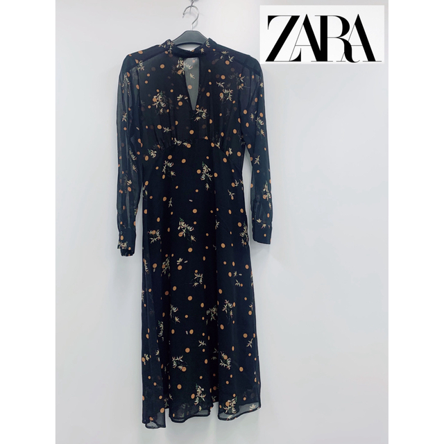 ZARA(ザラ)の【美品】ZARA ワンピース　黒 レディースのワンピース(ロングワンピース/マキシワンピース)の商品写真