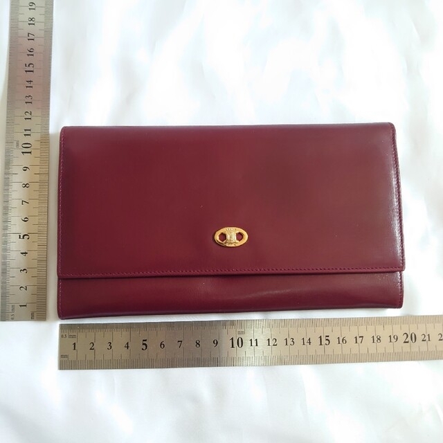 美品 CELINE 長財布 ボルドー がま口-