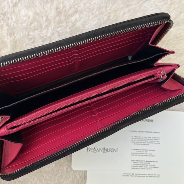 Yves Saint Laurent(イヴサンローラン)の極上美品 イヴサンローラン ロング 長財布 ラウンドファスナー レディースのファッション小物(財布)の商品写真