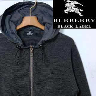 バーバリーブラックレーベル(BURBERRY BLACK LABEL)のコジコジ様専用！バーバリーニット×ナイロン2WAYフードジャケット定価2.4万円(ブルゾン)