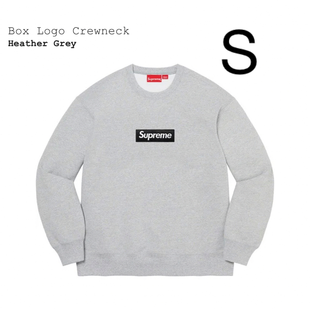 supreme Box Logo Crewneck Heather Grey Sメンズ